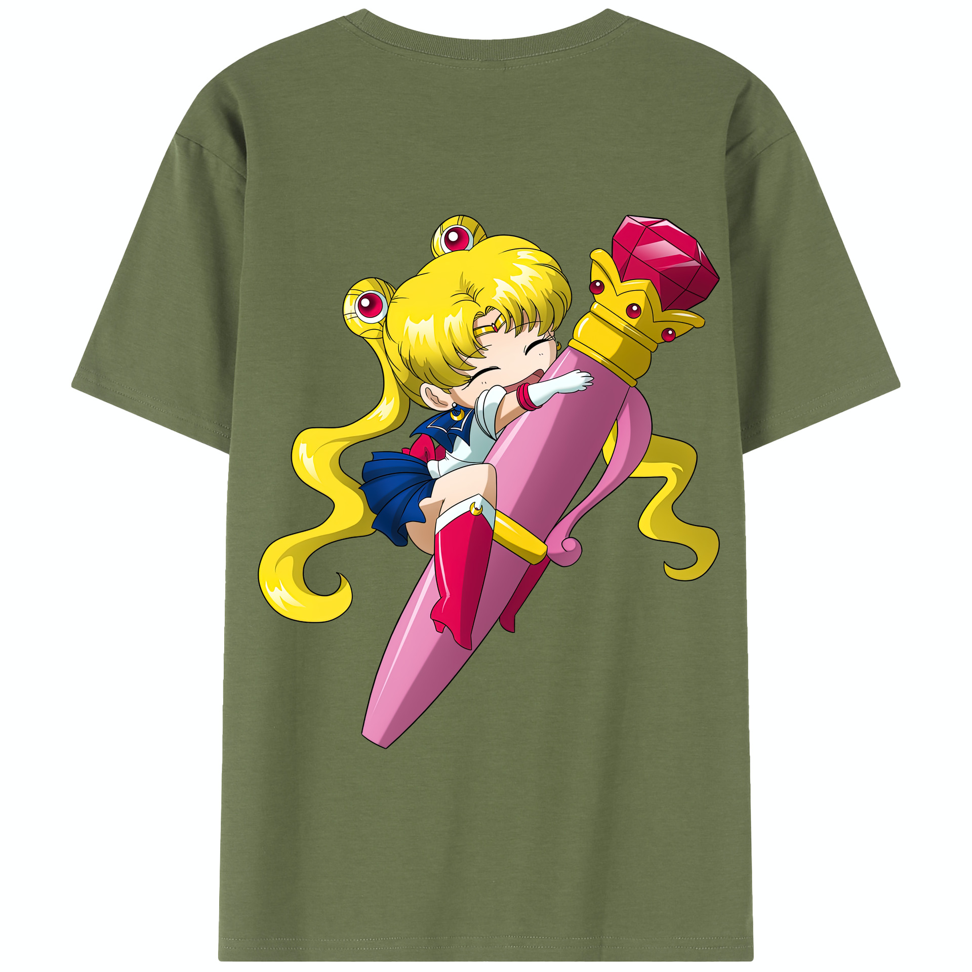 （画像用） 美少女戦士セーラームーン 月野 うさぎ つきの うさぎ Sailor Moon Tsukino Usagi 綿100％半袖Tシャツ（背面プリント）